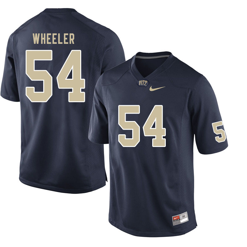 Men #54 Rashad Wheeler Pitt Panthers College Football Jerseys Sale-Navy